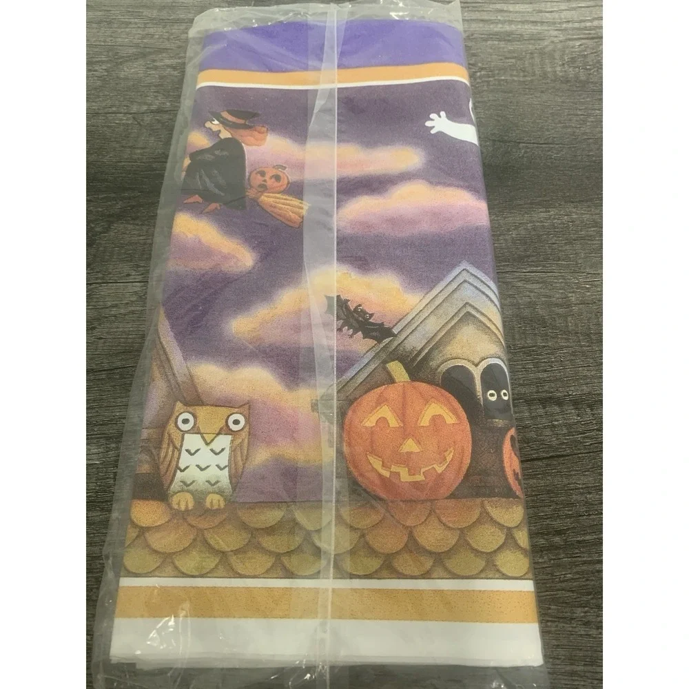 Vintage Halloween Plastic‎ Tablecloth 54x96